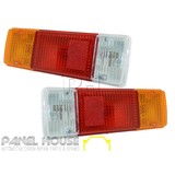 Tail Lights PAIR Square Plug fits Toyota Hilux N70 2005 - 06/2011 Trayback Ute