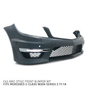 Front Bumper Kit AMG C63 Style Fits Mercedes C-Class W204 Series 2 11-14