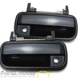 Door Handle PAIR Front Outer Black Fits Toyota Hilux Ute 88-05