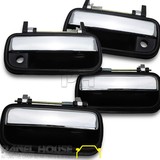 Door Handle SET OF 4 Outer Front and Rear Chrome Black Fits Toyota Hilux 1988 - 2005