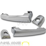Door Handle PAIR Outer Front Chrome Lock Type Fits Toyota Hilux 05-15 Ute