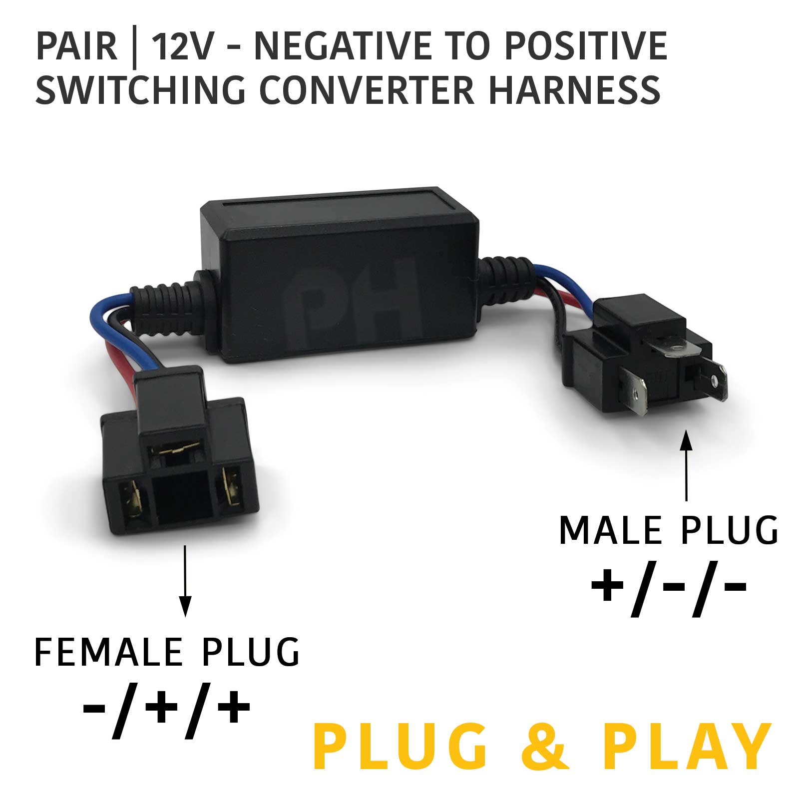 Negative Switch Headlight Conversion Harness - Plug and Play