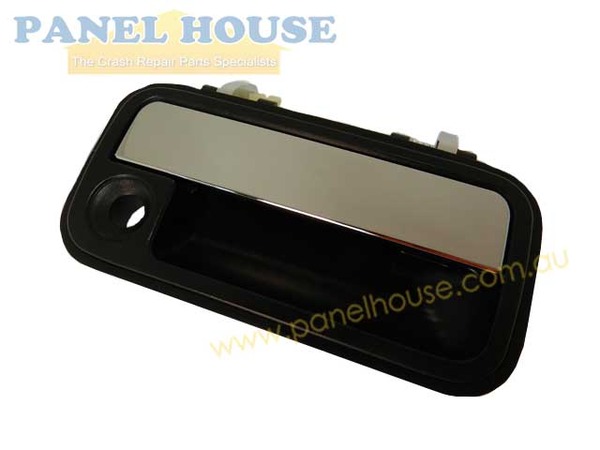 Door Handle RIGHT Front Exterior Black Chrome fits Ford 