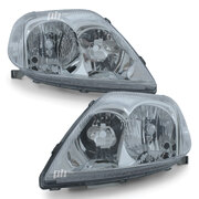 Headlights PAIR fits Toyota Corolla ZZE122 08/2000 - 02/2007 Sedan & Wagon