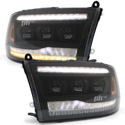 Headlights LED Triple Projector Sequential Indicator fits Dodge RAM DS 13 - 22