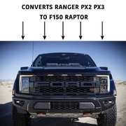 2023 F150 Raptor Inspired FACELIFT Conversion Kit fits Ford Ranger PX2 PX3 2015 - 2022 Front & Rear