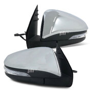 Door Mirrors PAIR Chrome Electric Auto Fold Fits Toyota Hilux N80 SR5 15 - 21