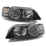 Headlights Black Projector PAIR fits Holden Commodore VY Calais HSV 2002 - 2004