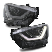 Headlights Black Projector LED DRL PAIR Fits Isuzu DMAX LS-M LS-U 2020 - 2023