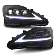 Black Projector LED Headlights Sequential fits Lexus IS250 2005 - 2010