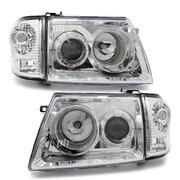 Headlight & Corner Light SET CHROME Projector Fits Toyota Hilux SR5 2001 - 2005