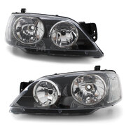 Headlights Black PAIR fits Ford Falcon BA & BF Series 1 XT 2002 - 09/2006