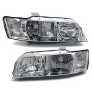 Headlights Chrome PAIR fits Holden Commodore VZ Executive 04-06 LH + RH