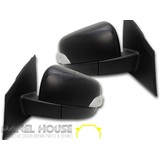 Door Mirrors PAIR Black With Indicator fits Mazda BT50 2011 - 2020