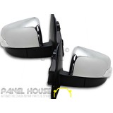 Door Mirrors PAIR Chrome Electric AUTOFOLD fits Mazda BT50 UR 2015 - 2020