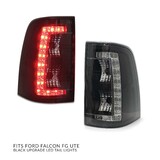 Tail Lights PAIR LED Black fits Ford Falcon FG UTE FGX FG-X Ute XR6 XR8 FPV PR