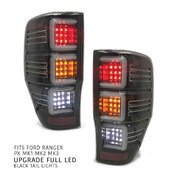 Full LED Black Tail Lights PAIR Upgrade fits Ford Ranger T6 PX MK1 MK2 MK3 11-19 