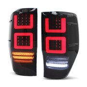 Black SMOKED LED Tail Lights Vogue Style PAIR fits Ford Ranger PX & Raptor 11-21