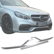 Front Bumper Moulds Set Silver AMG E63 Style Fits Mercedes E-Class W212 14-17