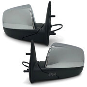 Door Mirrors Chrome Electric PAIR fits Mazda BT50 06-11 Ford Ranger PJ PK 06-11