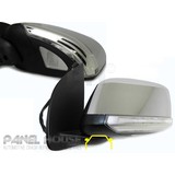 Door Mirror LEFT Chrome Electric With Puddle Light fits Nissan Navara D40 07-14 