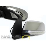 Door Mirror LEFT Chrome AUTO FOLD Heated Puddle Light fits Nissan Navara D40 07-14 