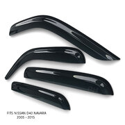 Weather Shield Window Visors SET 4 Piece Fits Nissan Navara D40 2005 - 2015