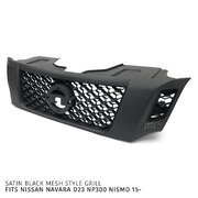 Grill Satin Black Edition Mesh Stye Fits Nissan Navara D23 NP300 Nismo 2015-2020