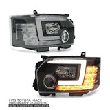 Headlights PAIR DRL Style with Sequential Indicator fits Toyota Hiace 2014-2019