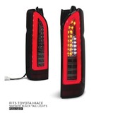Tail Lights PAIR Full LED Black Smoked fits Toyota Hiace 2005 - 2019