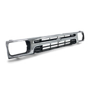 Grill 1 Piece Chrome & Black Twin Bar Style Fits Toyota Hilux 2WD Workmate 89-96