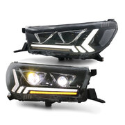 Headlights Full LED DRL Dual Projector Sequential fits Toyota Hilux N80 2015 - 2020