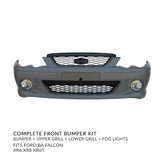 Complete Front Bumper Bar + Grilles + Fog Lights fits Ford BA Falcon XR6 XR8 XR6T