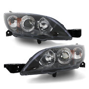 Headlights PAIR Fits Mazda 3 BK Hatch 2003 - 2009