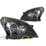 Headlights PAIR Black ADR fits Holden AH Astra 04-06 PR