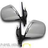 Door Mirrors PAIR Chrome Electric Fits Toyota Landcruiser Prado 120 Series