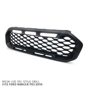 Grill Black Edition Mesh LED DRL Style Fits Ford Ranger PX MK3 18- XL XLS XLT