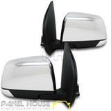 Door Mirrors PAIR Chrome With Blinker Auto Fold fits Isuzu DMAX 2012 - 2020