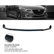Front Bumper Bar Lower Lip BLACK Finish for Mazda 3 BM BN Hatch Sedan