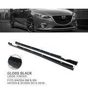 Side Skirts Pair BLACK Finish For Mazda 3 BM BN Hatch Sedan