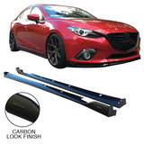 Side Skirts CARBON Finish For Mazda 3 BM BN Hatch Sedan