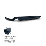 Rear Bumper Bar Diffuser Twin Exhaust Outlet BLACK Look Fits Mazda 3 BN Hatch