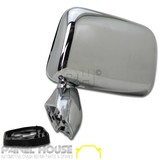 Door Mirror LEFT Chrome Skin Mount With Cap Fits Toyota Hilux  88-97