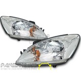 Mitsubishi Lancer CH Sedan Wagon 03-07 Clear CHROME LH+RH Head Light ADR Lamps