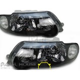 Headlights PAIR Black SS Style fits Holden Commodore VX VU 00-02 Sedan Wagon Ute