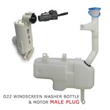 Windscreen Washer Bottle & Motor MALE PLUG TYPE fits Nissan Navara D22 Ute 97-12