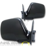 Door Mirror PAIR Black Manual Fits Toyota Landcruiser 80 Series 90-97