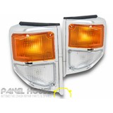 Corner Indicator Lights PAIR Chrome Fits Landcruiser 78 79 series 99-07