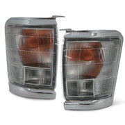 Corner Indicator Park Lights Chrome PAIR Fits Toyota Hilux 2WD 1997 - 2001 LH + RH