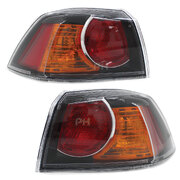 Tail Lights In Body Black PAIR fits Mitsubishi Lancer CJ & CF Sedan 2009 - 2017